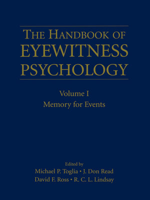cover image of The Handbook of Eyewitness Psychology